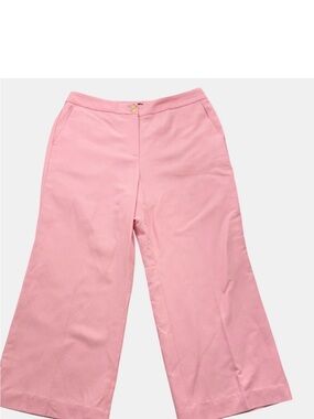 Talbots Greenwich Pants
12P Pink Wide Leg Linen Blend High Rise Cropped EUC